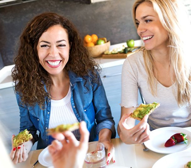 Friends enjoying a meal together